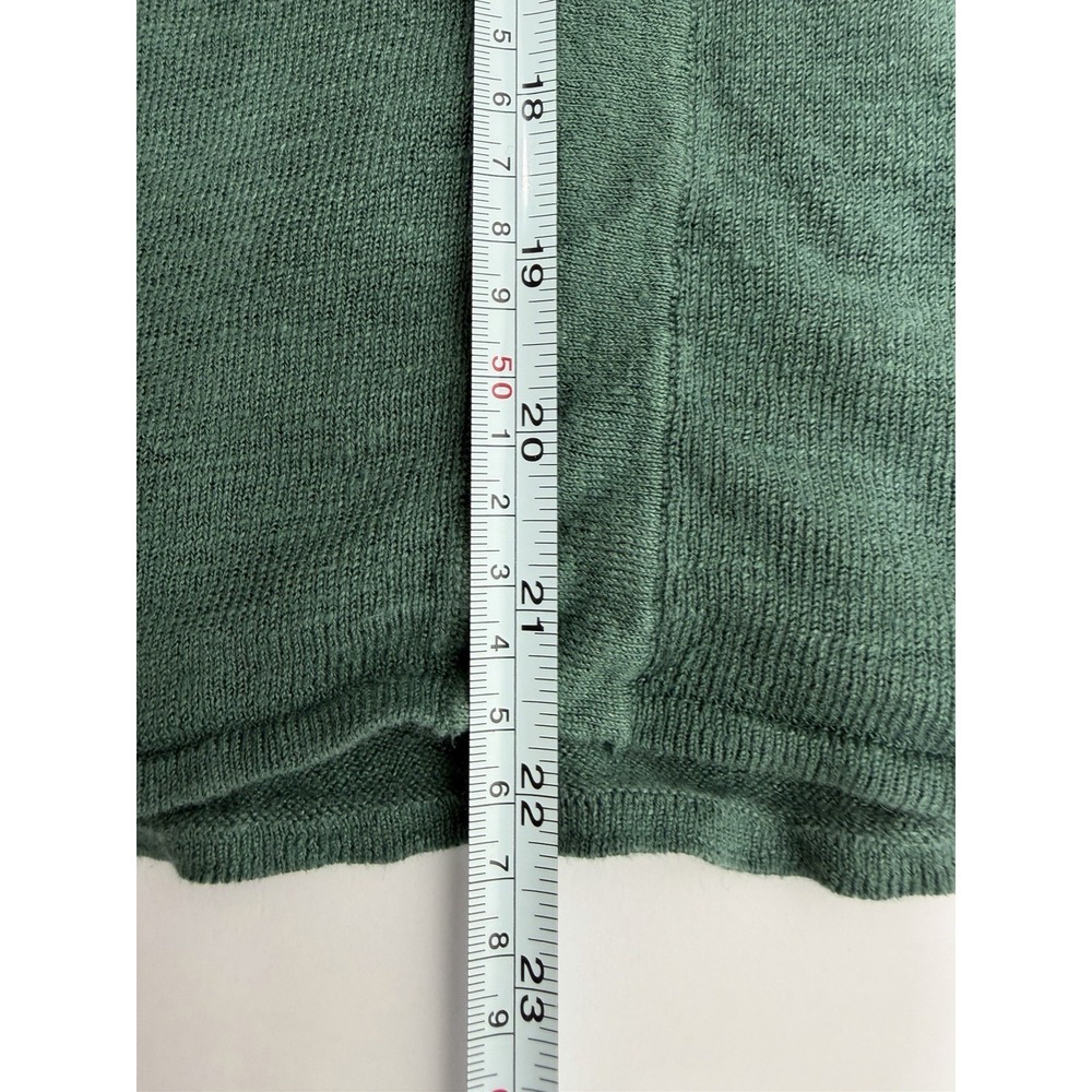 Madewell 100% Linen Green V Neck Short Sleeve Top Womens XS Oversized Tunic Tee - Picture 7 of 7